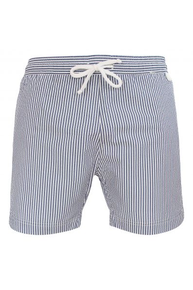 Montauk 755 - Classique Rayures | Maillot Short de bain homme bleu gris et blanc