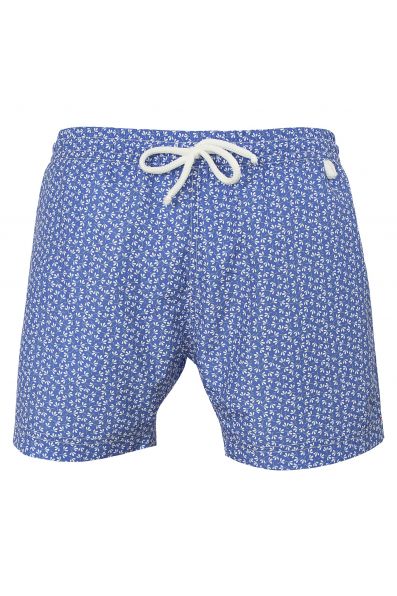 Montauk 816 - Floral azur | Maillot Short de bain homme bleu et blanc