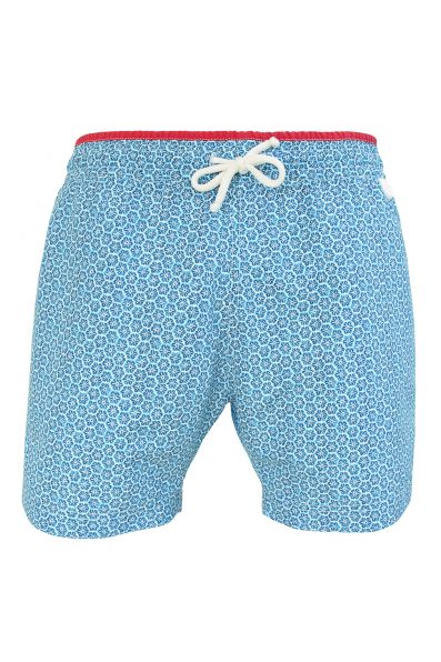 Newjim 706 - Flocon | Maillot Short de bain homme étoilé bleu et blanc